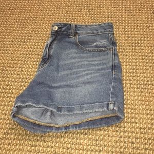 High waisted jean shorts